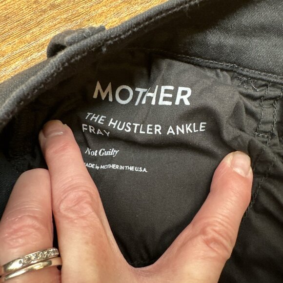 Mother Jeans 27 Black The Hustler Ankle Fray Not Guilty Stretch Denim Hi Rise - Picture 11 of 16